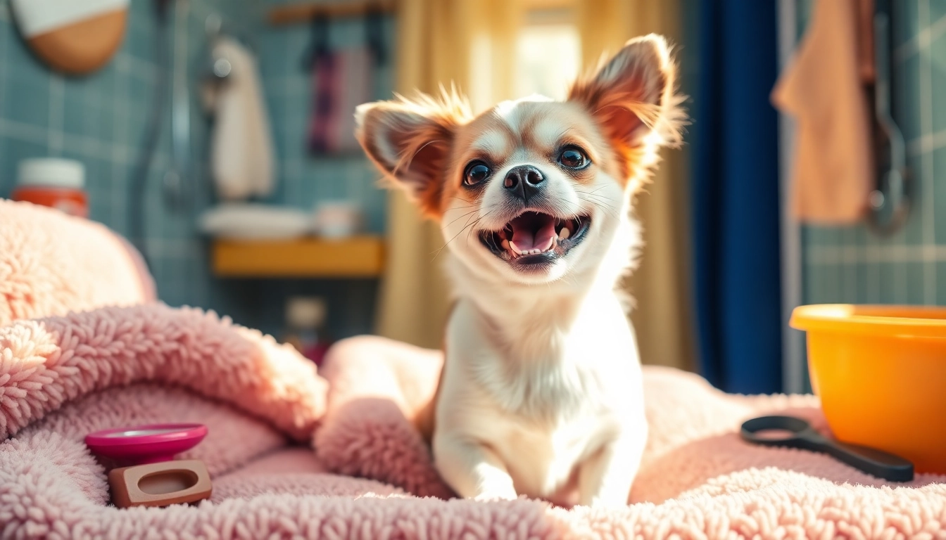 Pamper your pet at a luxurious spa with vibrant colors and a cuddly atmosphere.