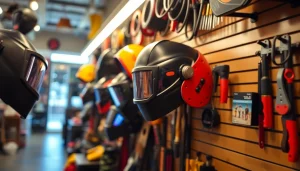 Shop for high-quality welding supplies near me, showcasing a vibrant selection of tools and safety gear.