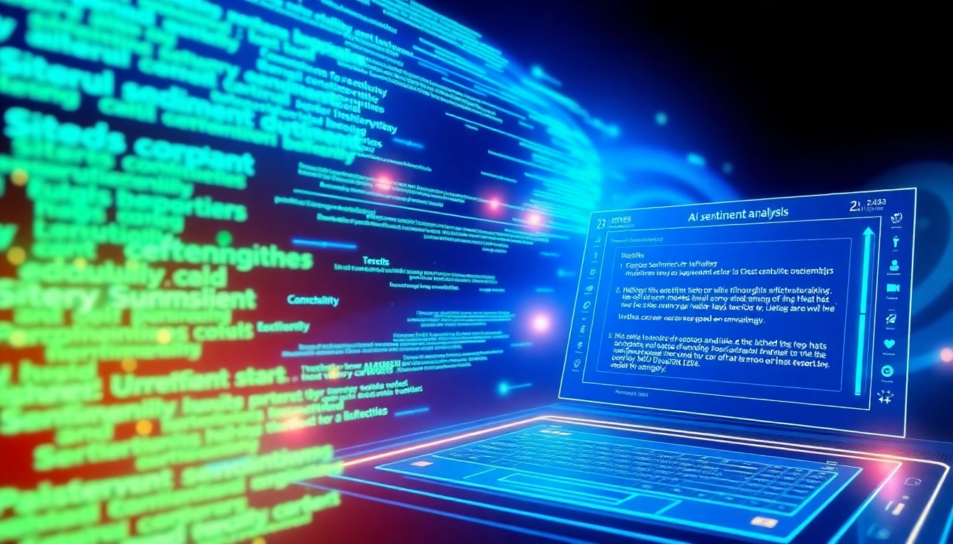 Visualize AI sentiment analysis technology recognizing emotions in digital texts efficiently.