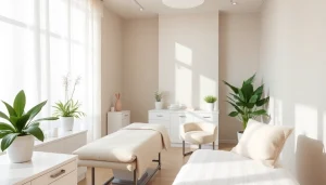 Professionals perform eine Behandlung für glatte Haut in einem modernen ästhetischen Klinikraum.