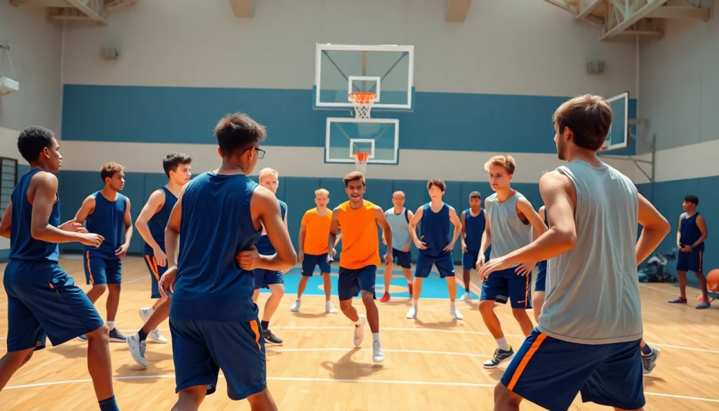 Participate in basketball training programs near me, featuring young athletes engaged in skill development drills.