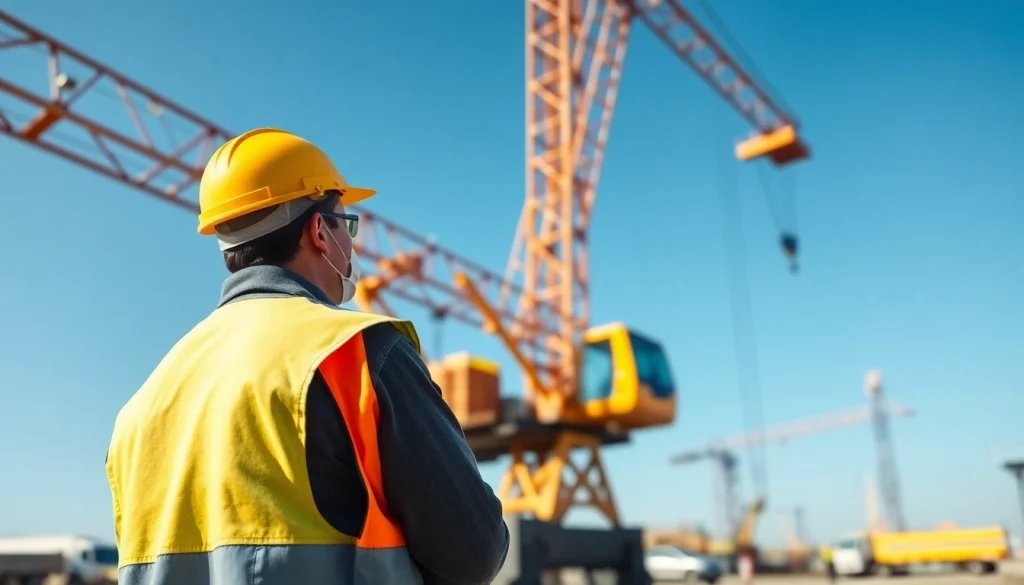 NVQ Level 4 Crane supervisor answers showcasing a crane supervisor on-site for safety checks.