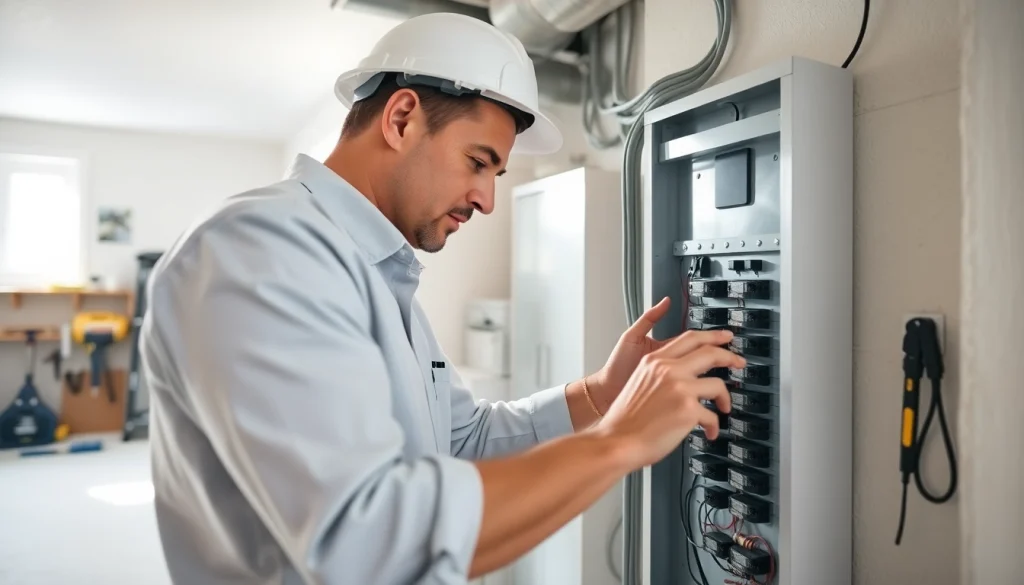 Electrical Panel Upgrade assessment by a professional electrician showcasing detailed wiring.